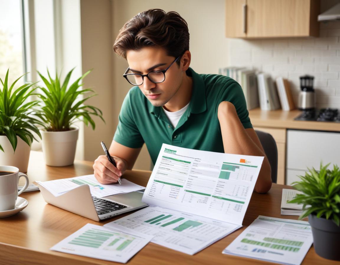 โน้ตบุ๊กกำลังเปิดเว็บไซต์คำนวณดอกเบี้ยบ้าน พร้อมมือจดบันทึกข้อความ