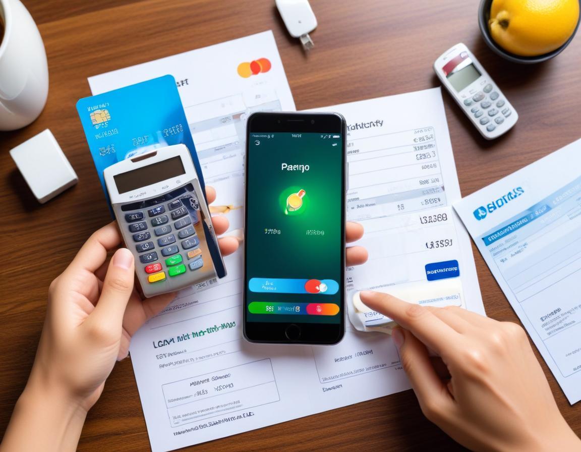 อินเทอร์เฟซการชำระเงินบนสมาร์ทโฟนสำหรับบิลค่าสาธารณูปโภคด้วยบัตรเครดิต