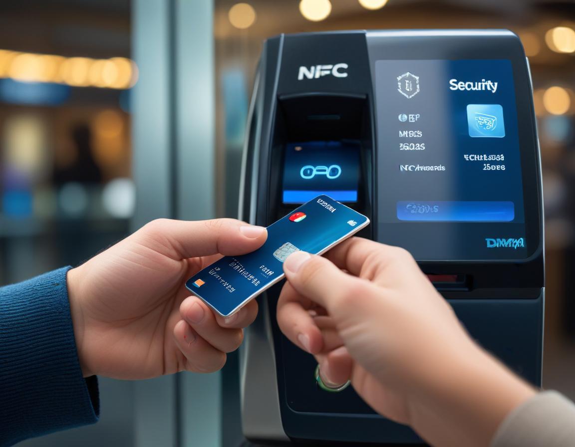 มือถือที่เปิดแอปชำระเงินแบบไร้สัมผัสแสดงการชำระเงินที่เครื่องอ่านการ์ด