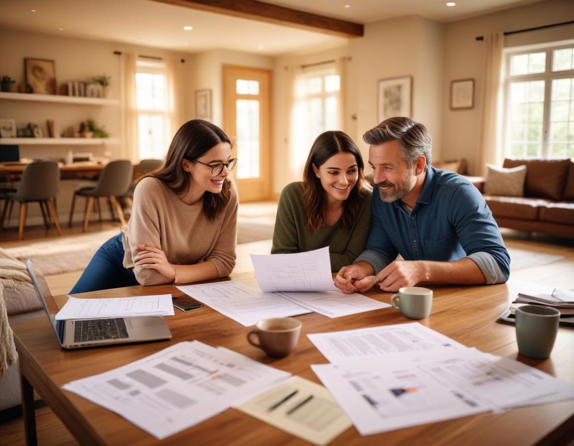 เจ้าของบ้านกำลังพิจารณาค่าใช้จ่ายในการรีโนเวทบ้านพร้อมเอกสารการกู้เงินบนโต๊ะ