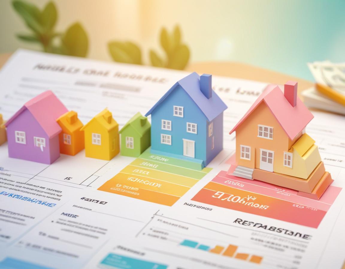 ข้อความอธิบายภาพ: ใบสมัครขอลดดอกเบี้ยบ้านบนโต๊ะที่เต็มไปด้วยเอกสารและปากกา