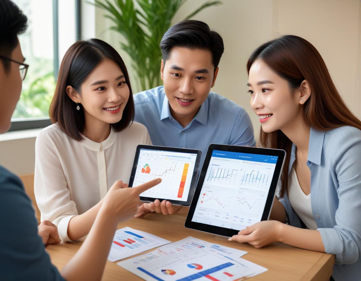 คู่รักนั่งพูดคุยกับที่ปรึกษาการลงทุนเรื่องการลงทุนระยะสั้นในสำนักงาน