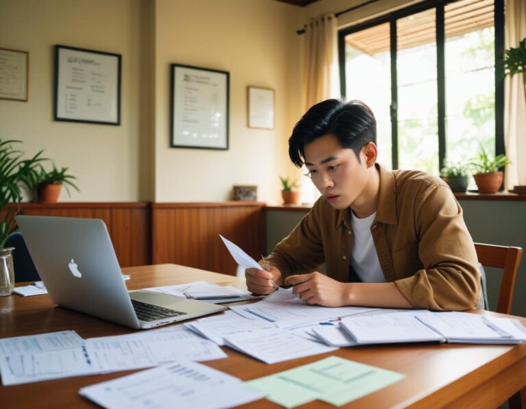 การจัดการรายจ่ายประจำเดือน: สกุลเงิน บัตรเครดิต และธนบัตร บนโต๊ะทันสมัยถ่ายภาพไร้ขบเขม.