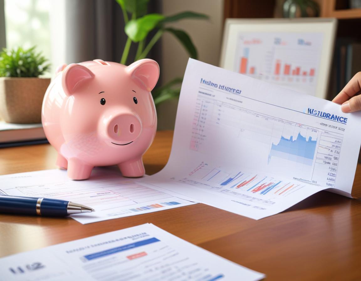 สำนักงานในบ้านพร้อมด้วยเอกสารเกี่ยวกับประกันชีวิตและประกันสุขภาพบนโต๊ะทำงาน