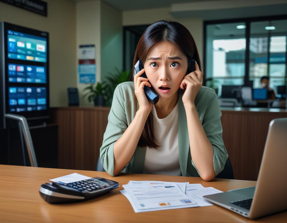 บุคคลกังวลกำลังติดต่อธนาคาร เนื่องจากบัตรเครดิตถูกแฮกและมีธุรกรรมที่ไม่ได้อนุญาต