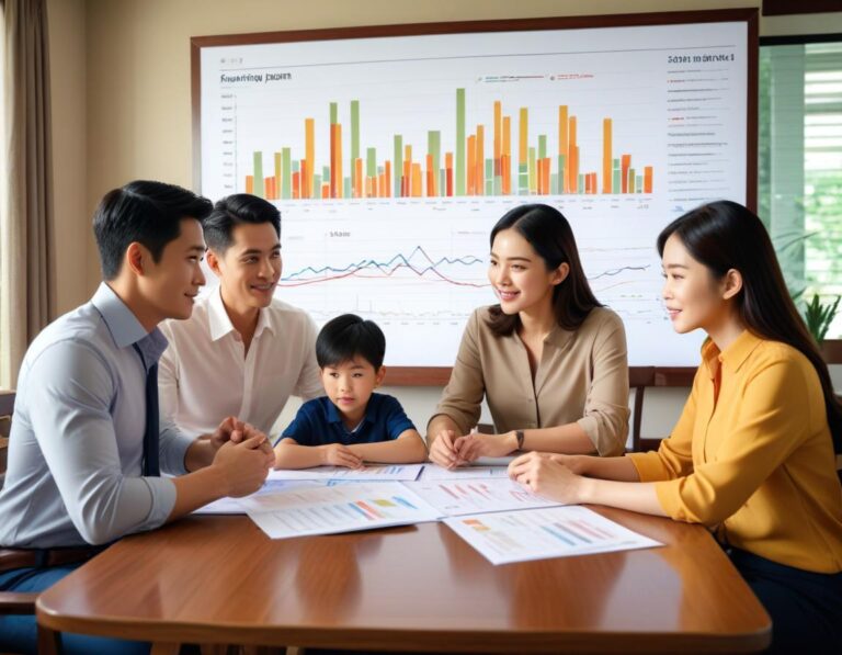 Thai marketplace teeming with vibrant colors, fresh produce, fragrant spices, and local artisans crafting.