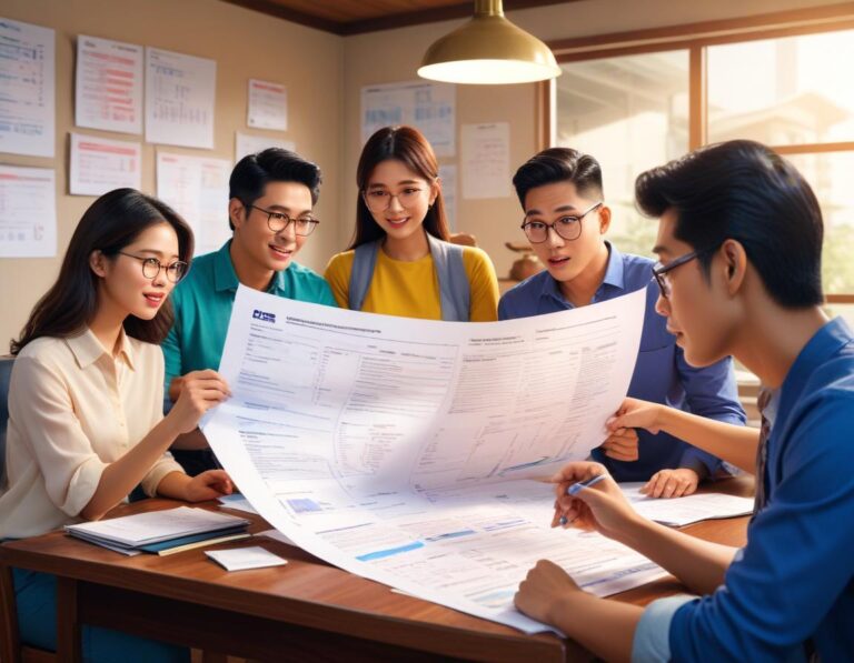 ภาพคนสนุกสนานสำรวจตลาดที่อุดมไปด้วยผลไม้สีสัน งานฝีมือดั้งเดิม และนักแสดงถนัด