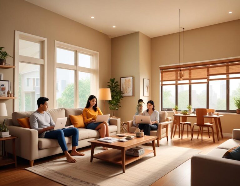 ตึกระฟ้าสะท้อน เมืองอนาคต 2566 ล้อม ด้วย ธรรมชาติ เขียว และ น้ำตก สวยงาม พร้อม สถาปัตยกรรมล้ำสมัย