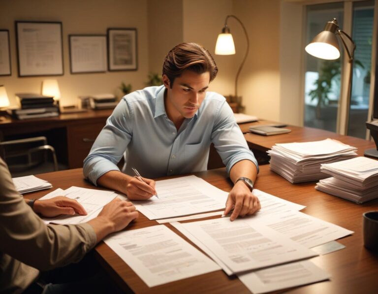 มือ กำลัง เซ็น สัญญา จำนอง บ้าน บน โต๊ะ เอกสาร คม ชัด ใน ห้อง ทำงาน สมัยใหม่