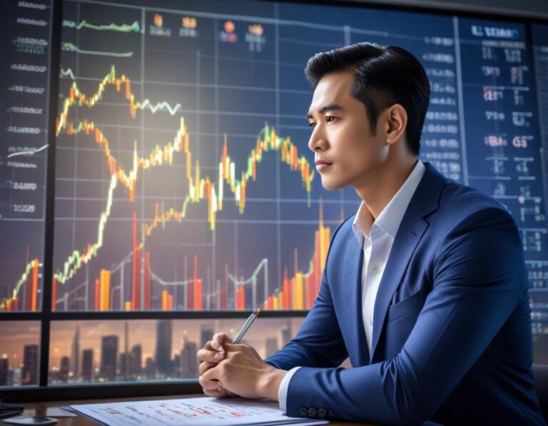 ตลาดถนนไทยคึกคัก แสดงผลไม้ เครื่องเทศ เสื้อผ้า ของที่ระลึก ผู้คน มากมาย สีสันจัดจ้าน แสงอาทิตย์ยามเย็น ถ่ายภาพ รายละเอียดสูง