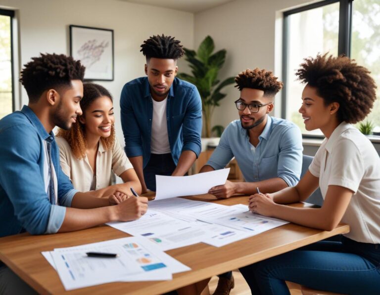 ผู้ซื้อบ้านไทย กำลัง เตรียม เอกสาร ขอ สินเชื่อ ใน ห้อง ทำงาน ทันสมัย แสงธรรมชาติ