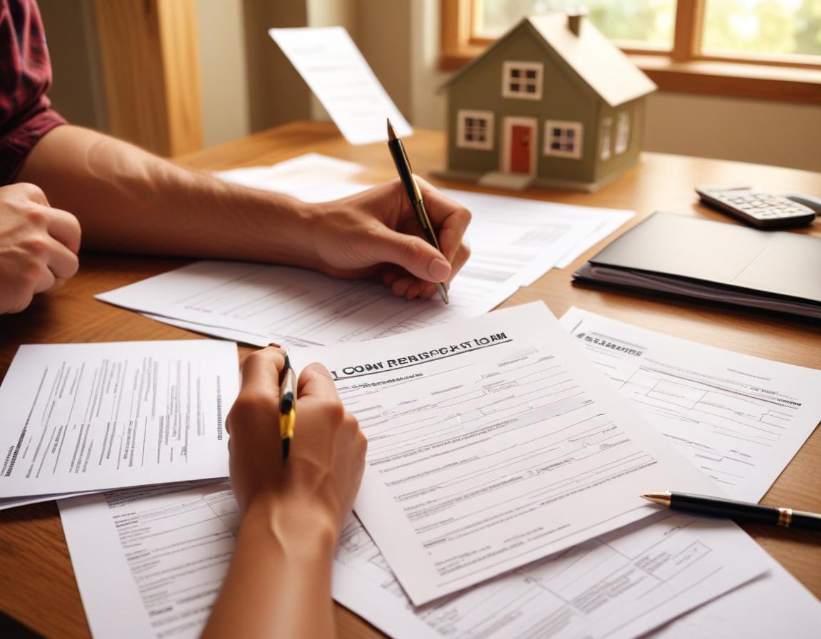 เอกสาร สมัครกู้เงิน ซ่อมบ้าน เรียง บน โต๊ะ พร้อม คำอธิบาย ขั้นตอน ตรวจสอบ